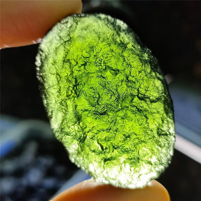 Moldavite and Selenite Together Combination