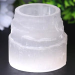 Pack of 2 raw selenite candle holder