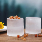 Selenite crystal candle holder