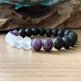 Amethyst and selenite bracelet