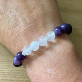 Amethyst and selenite bracelet