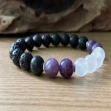 Amethyst and selenite bracelet