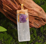 Amethyst and selenite necklace