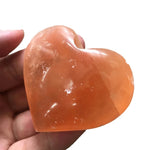 Peach selenite heart