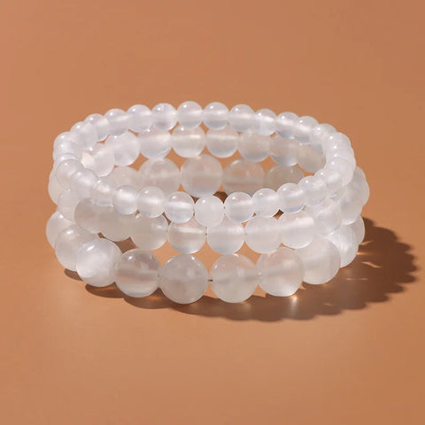 Selenite moonstone bracelet