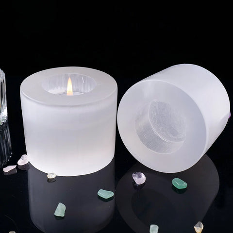 Polished Selenite Candle Holders