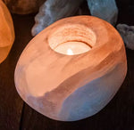 Natural Selenite Stone Candle