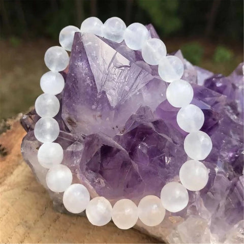 Selenite bead bracelet
