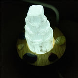 Selenite chakra lamp