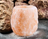 Raw Peach Selenite Candle Holder