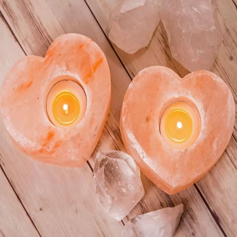 Orange Heart Selenite Candle