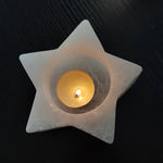 Selenite star candle