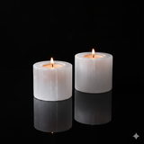 Selenite crystal candle holder