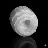 Raw selenite candle holder