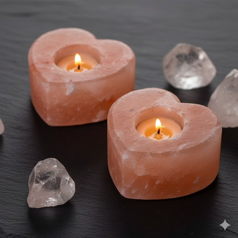 Orange Heart Selenite Candle
