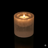 Selenite crystal candle holder