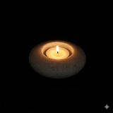 Rounded selenite candle holder