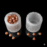 Selenite crystal candle holder