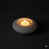 Rounded selenite candle holder