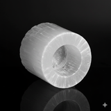 Log candle selenite holder