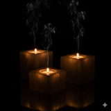 Selenite cube tea light holder