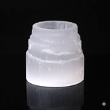 Pack of 2 raw selenite candle holder