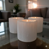 4 selenite crystal candle holder