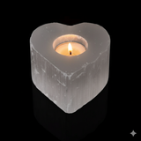 Heart selenite candle holder