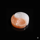 Ying Yang selenite candle holder