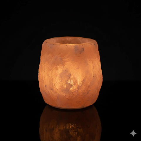 Raw Peach Selenite Candle Holder