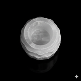 Raw selenite candle holder