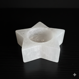 Selenite star candle