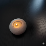 Rounded selenite candle holder