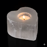 Heart selenite candle holder