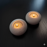 Rounded selenite candle holder