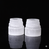 Pack of 2 raw selenite candle holder