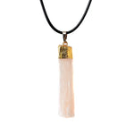 Peach selenite necklace pendant