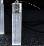 Raw selenite necklace