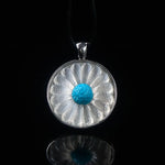 Blue flower selenite necklace