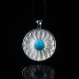 Blue flower selenite necklace