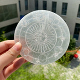 Selenite zodiac plate