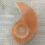 Ying Yang selenite candle holder