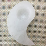 Ying Yang selenite candle holder