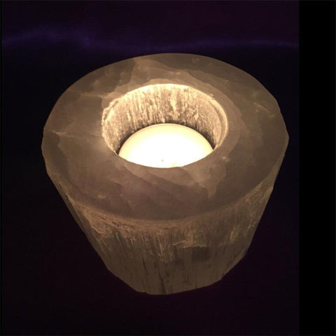 6 selenite candle holders