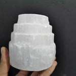 2 Tea Light Selenite Crystal Holder
