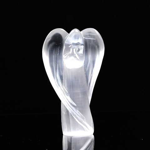 Angel selenite lamp