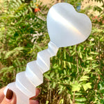 White heart selenite lamp