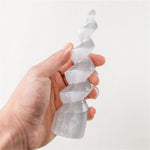 Unicorn horn selenite wand