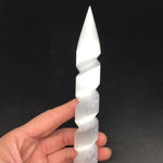 Carved selenite crystal wand
