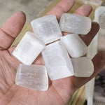 square selenite tumbled stone